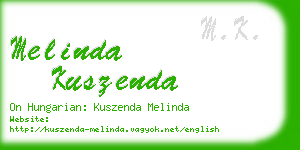 melinda kuszenda business card